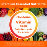 AIDO VITA Premium Vitamin D3 + K2 Gummies with Iron & Magnesium - Sour Watermelon Flavor - Immune, Bone & Heart Support - Vegan, Pectin-Based, Gluten-Free 60 Day Supply(120 Count)