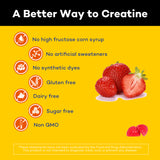 ROCK FLASH Sugar Free 5000mg Creatine Monohydrate Gummies for Men & Women Small Package for Easy Portability (60 Count)