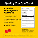 ROCK FLASH Sugar Free 5000mg Creatine Monohydrate Gummies for Men & Women Small Package for Easy Portability (60 Count)