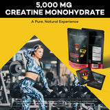 ROCK FLASH Sugar Free 5000mg Creatine Monohydrate Gummies for Men & Women Small Package for Easy Portability (60 Count)